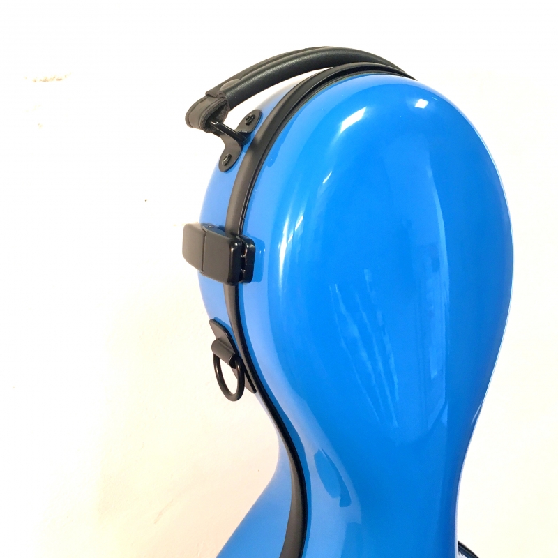 人気ケース 未使用 展示品 チェロ型 バイオリンケース 4/4用 ブルー色